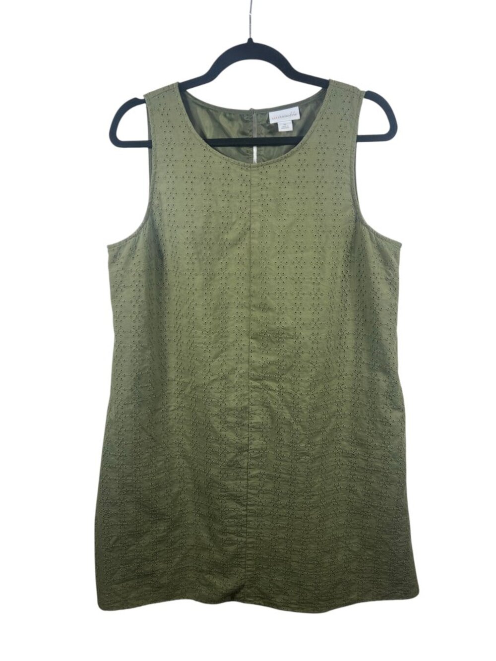 Liz Claiborne Dress Womens Medium A Line Embroidered Sleeveless Summer Beach